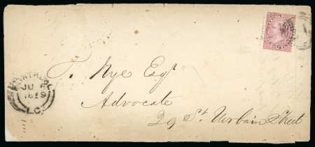 Stamp of Canada » Colony of Canada » Domestic Mail 1858-59 ½d. Rose, Perforated on Drop Letter½d rose,