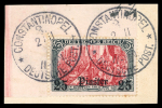 Stamp of Germany » German Foreign Offices » German Post in Turkey 1905, 25 Piaster/5m black and red Michel n° 35a used