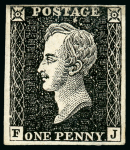 Stamp of Great Britain » Line Engraved Essays, Plate Proofs, Colour Trials and Reprints 1850 Prince Consort Essay by Archer, 1d black lettered