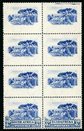 Stamp of South Africa » Union & Republic of South Africa 1930-44 3d. blue block of eight (2x4), stamps 1, 3,