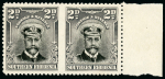 Stamp of Southern Rhodesia 1924-29 2d. black and purple grey horizontal pair from