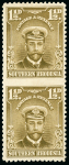 Stamp of Southern Rhodesia 1924-29 1½d. bistre-brown vertical pair, lovely fresh