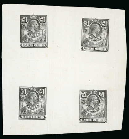 Stamp of Northern Rhodesia 1924 1½d "Postage" design transfer roller Die proofs