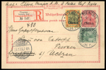 Stamp of China » Foreign Post Offices » German Post Offices 1902 (9/6) 10pf postal stationery card registered uprated