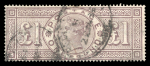 Stamp of Great Britain » 1855-1900 Surface Printed » 1883-84 & 1888 High Values 1884 wmk Crowns £1 brown-lilac BB used with indistinct