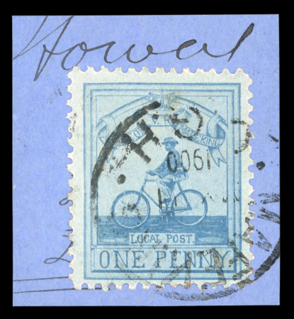 Stamp of South Africa » Mafeking 1900 Major Goodyear 1d pale blue on blue tied to piece
