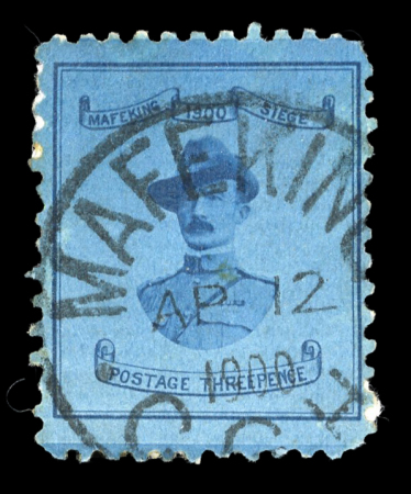 Stamp of South Africa » Mafeking 1900 Baden Powell 3d (18.5mm wide) pale blue used with Mafeking AP 12 1900 cds