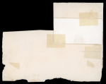 Stamp of South Africa » Mafeking 1900 Major Goodyear 1d deep blue, three examples plus 1d on 1/2d vermilion on part envelope front
