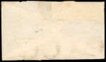 Stamp of South Africa » Mafeking 1900 Major Goodyear 1d pale blue, 3d on 1d lilac (serif font), 6d on 2d (sans-serif) and 1s on 6d (sans-serif), on reverse part of envelope tied by Mafeking MY 16 1900