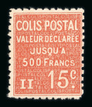 Stamp of France » Colis Postaux 1924, colis postaux valeur déclarée 15c rouge non émis