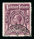 Stamp of Falkland Islands » Dependencies - South Georgia 1912-23 5s reddish maroon cancelled-to-order with South Georgia cds