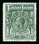 Stamp of Falkland Islands » Dependencies - South Shetlands 1912-23 3s slate-green with South Shetlands cds, highly like a Madame Joseph forgery