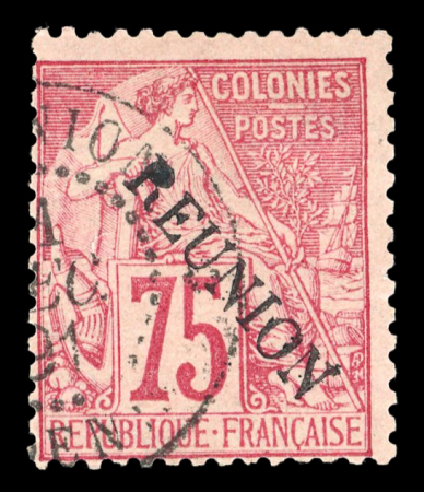 Stamp of Colonies françaises » Réunion 1891, type Alphée Dubois 75c rose YT n° 27, deux timbres
