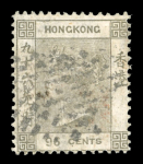 Stamp of Hong Kong 1863-71 wmk CC 96c grey used with watermark inverted