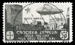 Stamp of Italy » Aegean Islands 1933, airmail Zeppelin cruise complete set, used stamps