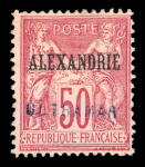 Stamp of Colonies françaises » Alexandrie 1899, type Groupe 50c rose YT n° 15 (*) avec surcharge