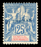Stamp of Colonies françaises » Sénégal 1900, type Groupe 25c bleu et 50c bistre YT n° 24 et