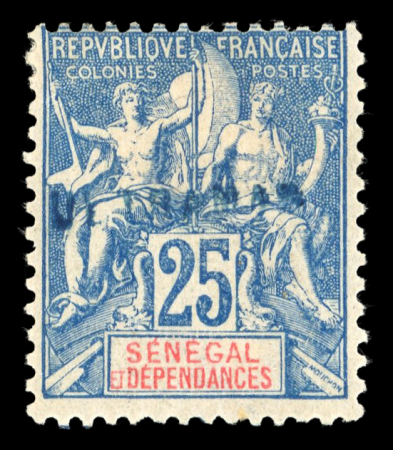 Stamp of Colonies françaises » Sénégal 1900, type Groupe 25c bleu et 50c bistre YT n° 24 et