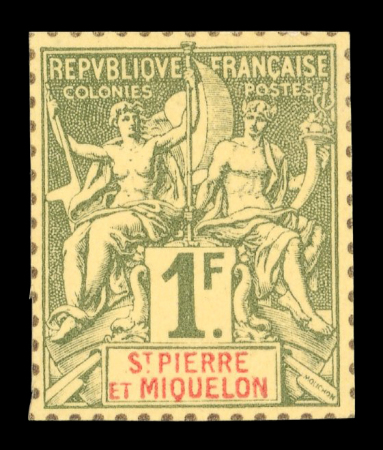 Stamp of Colonies françaises » St. Pierre et Miquelon 1900, série Groupe YT n° 59-71 (*) tirage sur papier