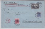 1900: Reichspost issue 1-5 Mark from the very rare  first experimental printing with wide 11 1/2 perforation and in different colors