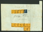 Stamp of Italian States » Sicily » 1/2 Grano, Plate I » Covers Sicily 1859 outer letter sheet registered with 1/2Gr (12) and a 10Gr