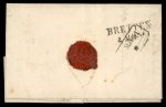 1851, 6 Kr blue-green first day letter.