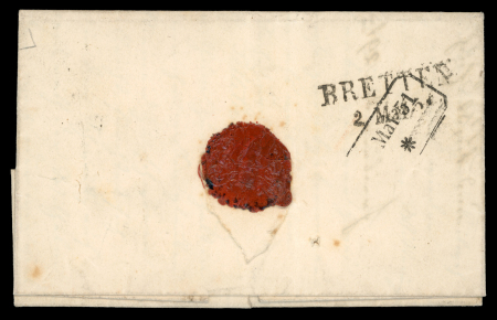 1851, 6 Kr blue-green first day letter.