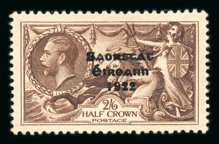 Stamp of Ireland » 1935 Re-Engraved Overprints (T75-T77) 2s6d chocolate, mint showing flat accent overprint variety (Row 9, Stamp 2), fresh and very fine, a scarce error (Hib. T75a, €300)