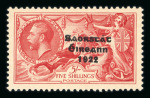 Stamp of Ireland » 1935 Re-Engraved Overprints (T75-T77) 5s red, mint showing flat accent overprint variety