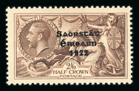 Stamp of Ireland » 1935 Re-Engraved Overprints (T75-T77) 5s two mint singles in different shades, bright red and bright scarlet red, one with gum thin, fresh and very fine (Hib. T76, €350)