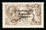 Stamp of Ireland » 1927-28 Wide Date Overprints (T72-T74) 2s6d dull grey-brown, mint showing final stage of the missing accent overprint variety (Row 9, Stamp 2), gum crease, fresh and very fine, a scarce error (Hib. T72a, €450)