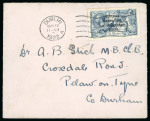 Stamp of Ireland » 1922 (Feb) Dollard Overprints (T1-T14) 10s grey-blue, single franking on cover from Dublin to County Durham, tied by wavy-line cancel with DUBLIN/MAY.12.1922 cds alongside, very fine and scarce