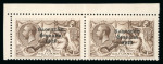 Stamp of Ireland » 1927 Composite Dates Overprints (T69-T71) 2s6d dull brown, mint nh top left corner sheet marginal horizontal pair, both showing the wide dates and dots between S and A proving it is from the composite setting, usual gum creases, fresh & very fine