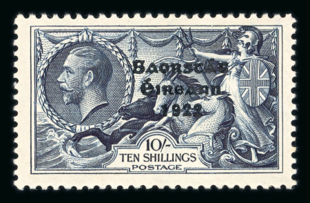 Stamp of Ireland » 1935 Re-Engraved Overprints (T75-T77) 2s6d chocolate, 5s red and 10s indigo, mint nh set of three high values, fresh, very fine and a scarce set (Hib. €1'450)