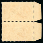 Stamp of Ireland » 1927 Composite Dates Overprints (T69-T71) 5s rose-red, mint and mint nh, left sheet marginal vertical composite pair, norrow setting showing inverted T plate flaw (Row 2, Stamp 1), fresh, very fine and a scarce pair (Hib. €600)