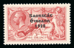 Stamp of Ireland » 1922-23 Thom Three-Line Overprints (T47-T61) 5s rose red, beautifully well-centred mint single from Plate 1, showing variety "S" over "E" (Row 9, Stamp 2), very fine and scarce in this quality 
