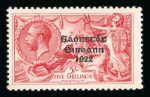 Stamp of Ireland » 1925 Narrow Date Overprints (T66-T68) 2s6d grey-brown (2) and re-brown, three mint or nh mint singles, one showing minor re-entries and another with needle eye accent, 5s rose-red, two singles, one corner sheet marginal, one with hallow 2nd T, another with n
