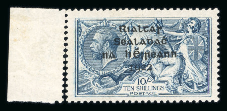 Stamp of Ireland » 1922 (Feb) Dollard Overprints (T1-T14) 10s grey blue, mint left sheet marginal, showing short third line error (22 mm), some gum loss, fresh and fine