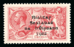 Stamp of Ireland » 1922 (Feb) Dollard Overprints (T1-T14) 5s rose-red, two mint singles, showing short third line (22 mm) and filled and blotted letters from a dirty plate, fresh and fine
