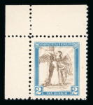 Stamp of Ireland » Essays & Proofs (E1-E167) 1922 Dollard: Lithographed Bi-coloured essays part set of the seventeen different colours, all in top left corner marginal singles, very fine, a rare group in this quality (17) (Hib. E21/E45, €850).