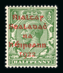 Stamp of Ireland » 1922-35 Overprint Collections 1922 Dollard Collection: An attractive and well-organized assembly presented on black stock pages, comprising proofs, mint singles, and multiples ranging from ½d to 10d. The collection includes pairs, a strip of nine, an