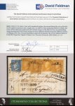 Stamp of Italian States » Sicily » 1/2 Grano, Plate I » Covers Sicily 1859 registered entire Messina to Cefalu with four 1/2Gr including a rare yellowish brown (giallo brunastro), and a 2Gr