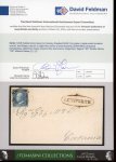 Stamp of Italian States » Sicily » 2 Grana, Plate I » Covers Sicily 1859 Cover from Leonforte to Catania, franked 1859 2 Gr. plate I, dark cobalt (cobalto scuro)