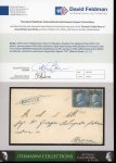 Stamp of Italian States » Sicily » 2 Grana, Plate I » Covers Sicily 1859 (18.6) Cover from Bronte to Messina, franked two singles of the 1859 2 Gr. plate I (one pos. 36 retouch)