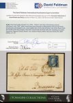 Stamp of Italian States » Sicily » 2 Grana, Plate II » Covers Sicily First Day Usage January 1st, 1859 : 1859 (1 Gen) 2Gr. ultramarine (azzure oltremare) cover front from Palermo to Bisacquino 