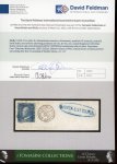 Stamp of Italian States » Sicily » 2 Grana, Plate II » Stamps Sicily 1859 2Gr plate II azzuro oltremare retouch position 45 printed both sides, reverse with part four stamps use blue frame