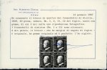 Stamp of Italian States » Sicily » 10 Grana » Retouches Sicily 1859 10Gr indaco top left corner block of four large part o.g.,  positions 1 and 11 with retouches