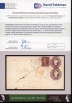 Stamp of Great Britain » 1847-54 Embossed 1856 (Apr 30) envelope from Bath to Tuscany, Italy, with 1847-54 6d vertical pair