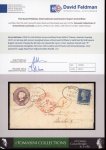 Stamp of Great Britain » 1847-54 Embossed 1855 (Jul 16) entire (cross-written) from Hull to Trieste, Austria, with 1847-54 6d top left corner marginal and 2d pl.5