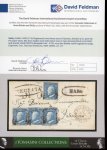 Stamp of Italian States » Sicily » Cancellations (ordered by towns alphabetically) NARO: 1859 (17.8) Registered cover front sent to Palermo with four 2 Gr. plate III showing black oval NARO alongside